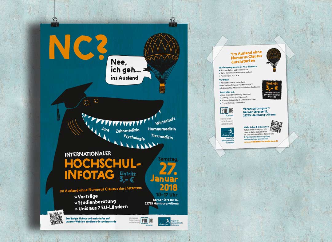 Veranstaltungsposter und Flyer für den Hochschulinfotag