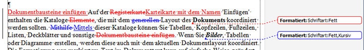 Anzeige der Änderungen in Word 2010