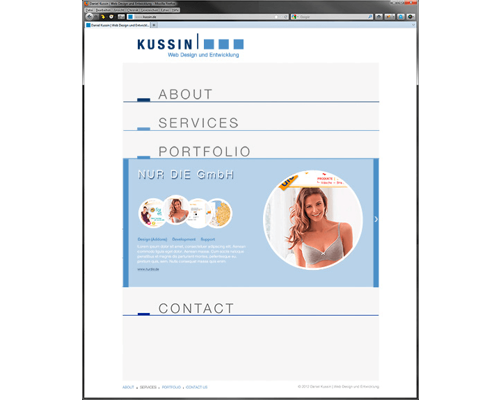 Website Kussin, Portfolio